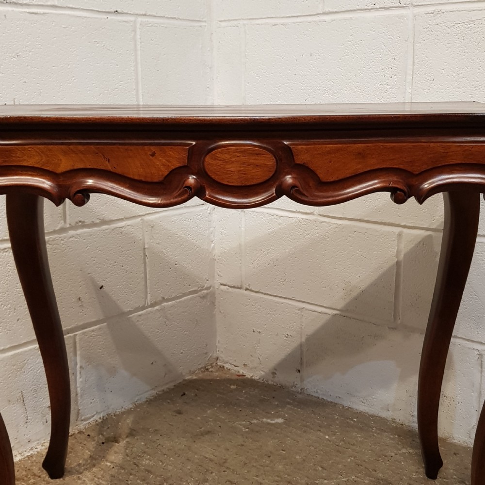 ANTIQUE  19TH CENTURY FRENCH MAHOGANY SERPENTINE SHAPED SIDE TABLE C1880 View V