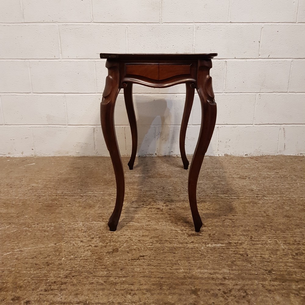 ANTIQUE  19TH CENTURY FRENCH MAHOGANY SERPENTINE SHAPED SIDE TABLE C1880 View VII