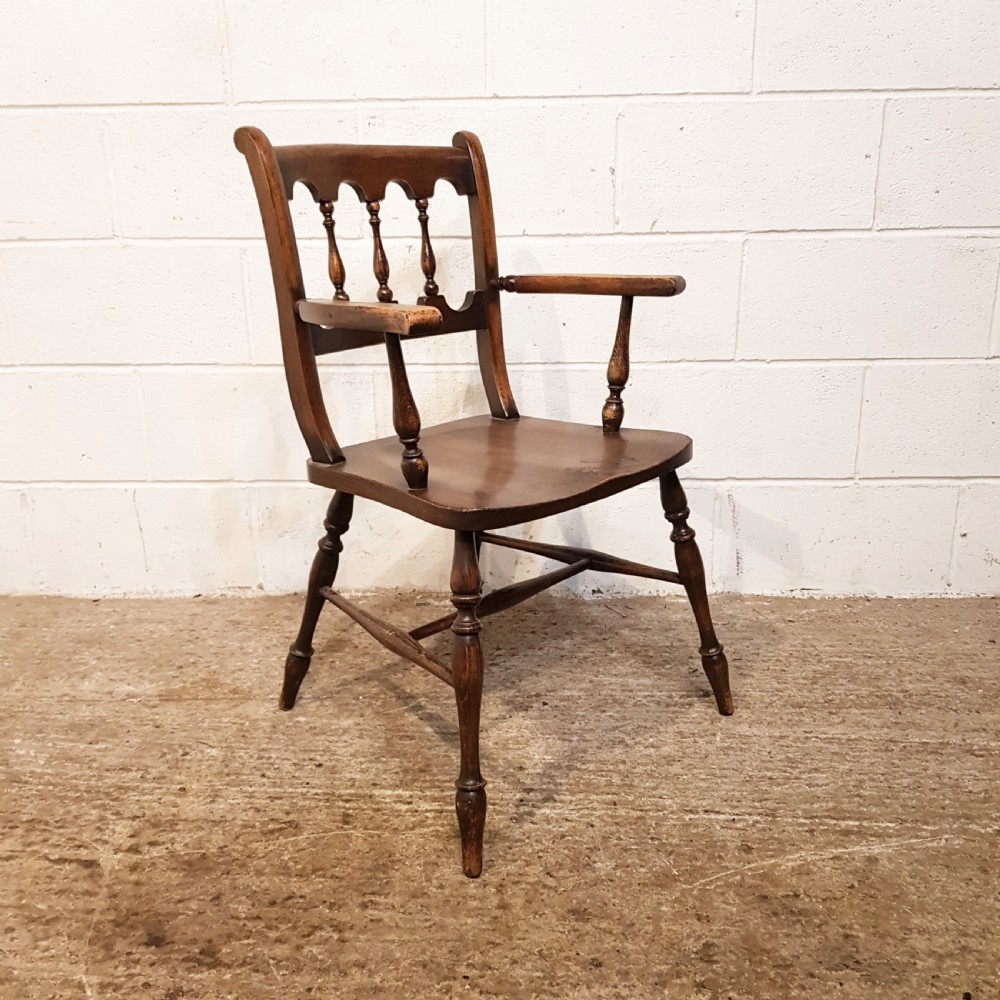 SET SIX ANTIQUE VICTORIAN OAK &  ELM COUNTRY CHAIRS C1880 View II