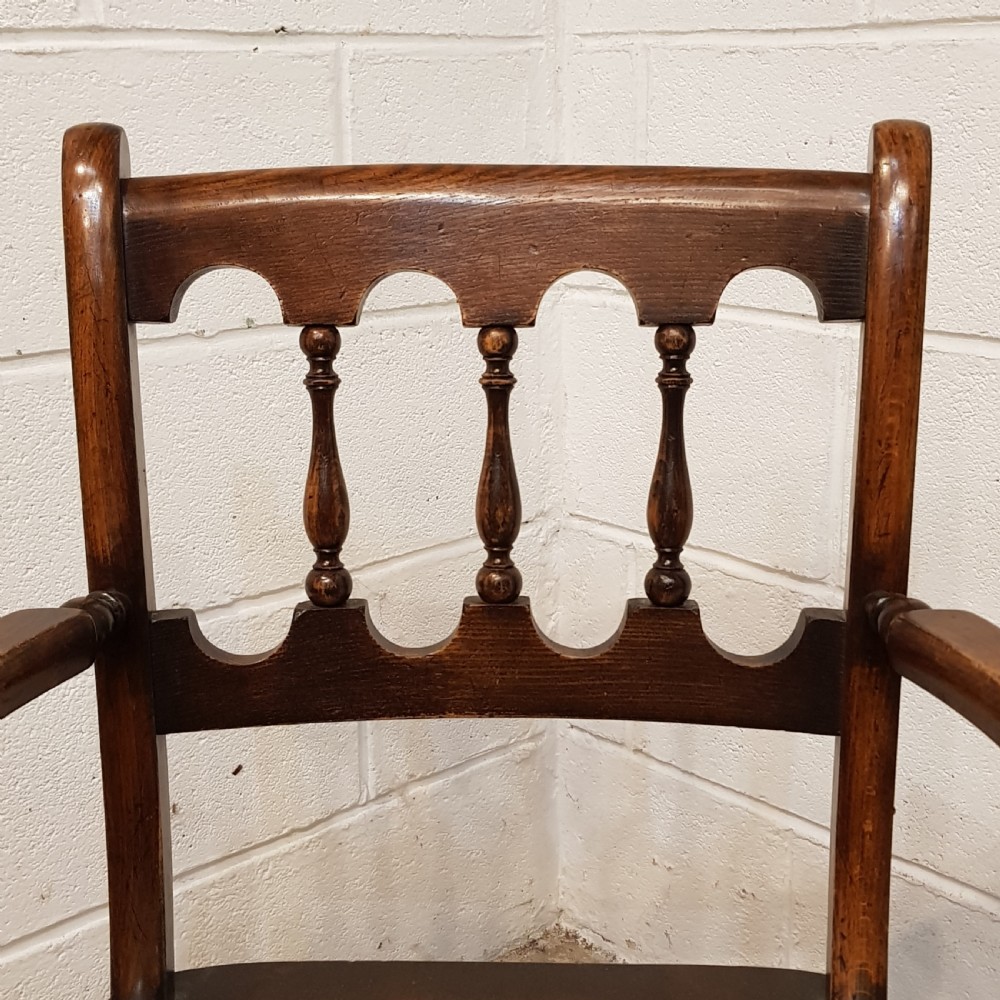 SET SIX ANTIQUE VICTORIAN OAK &  ELM COUNTRY CHAIRS C1880 View III