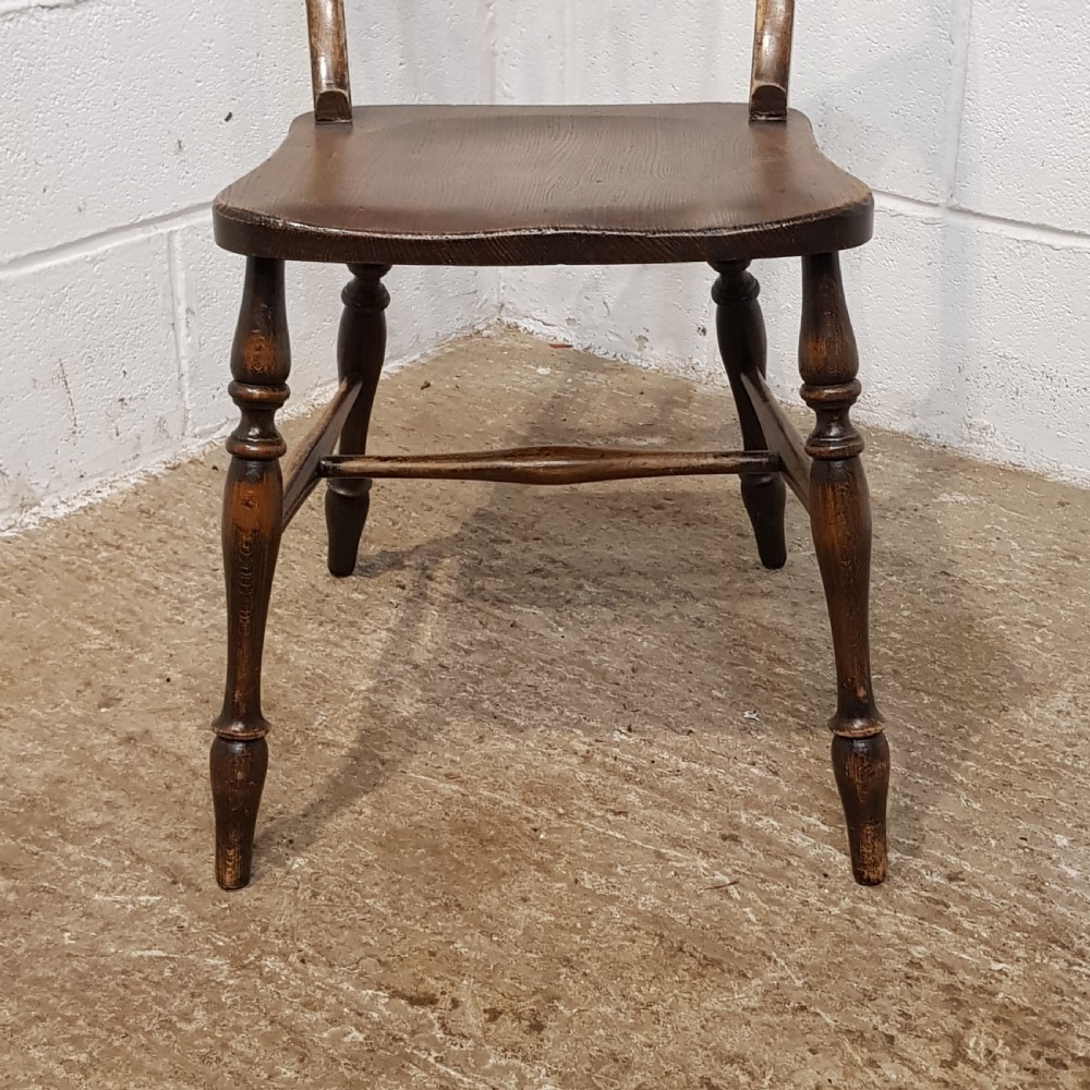 SET SIX ANTIQUE VICTORIAN OAK &  ELM COUNTRY CHAIRS C1880 View IV