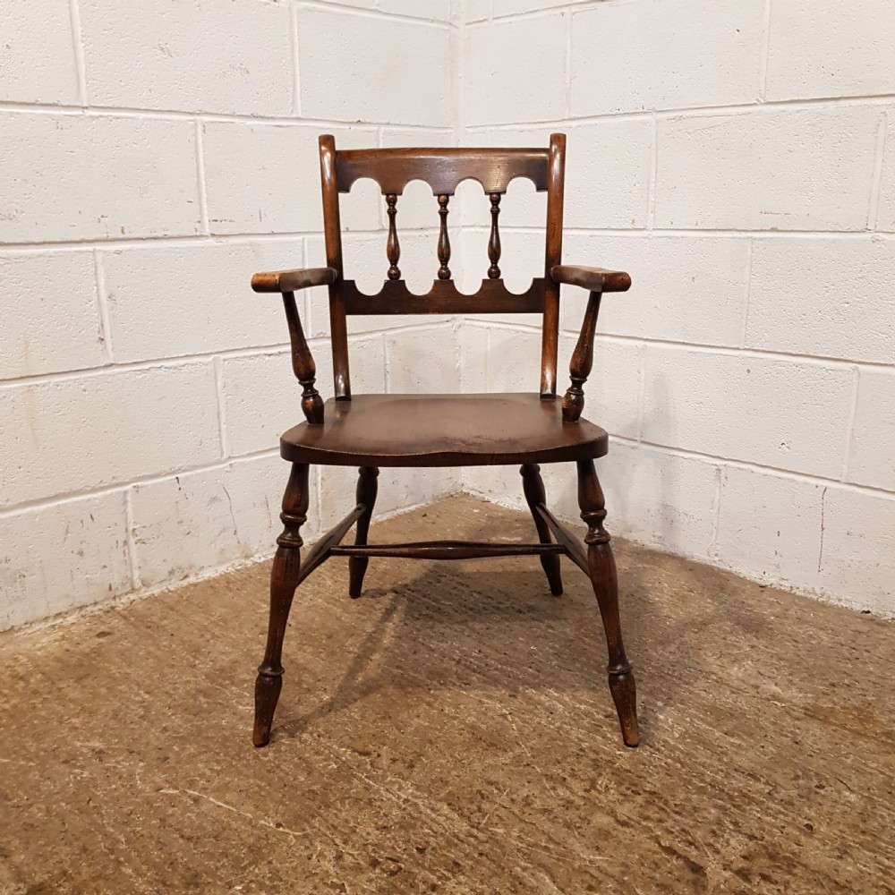 SET SIX ANTIQUE VICTORIAN OAK &  ELM COUNTRY CHAIRS C1880 View VI