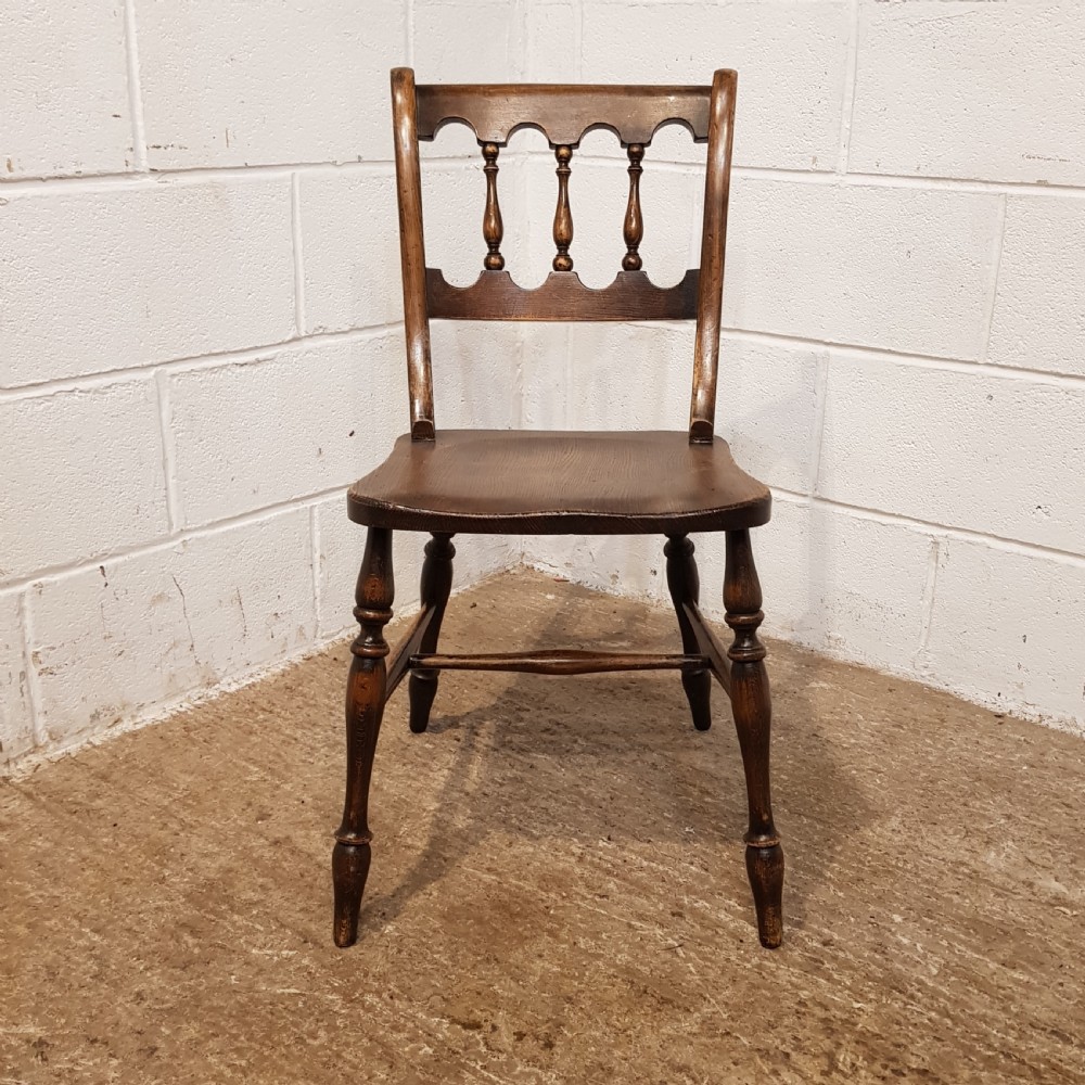 SET SIX ANTIQUE VICTORIAN OAK &  ELM COUNTRY CHAIRS C1880 View XI