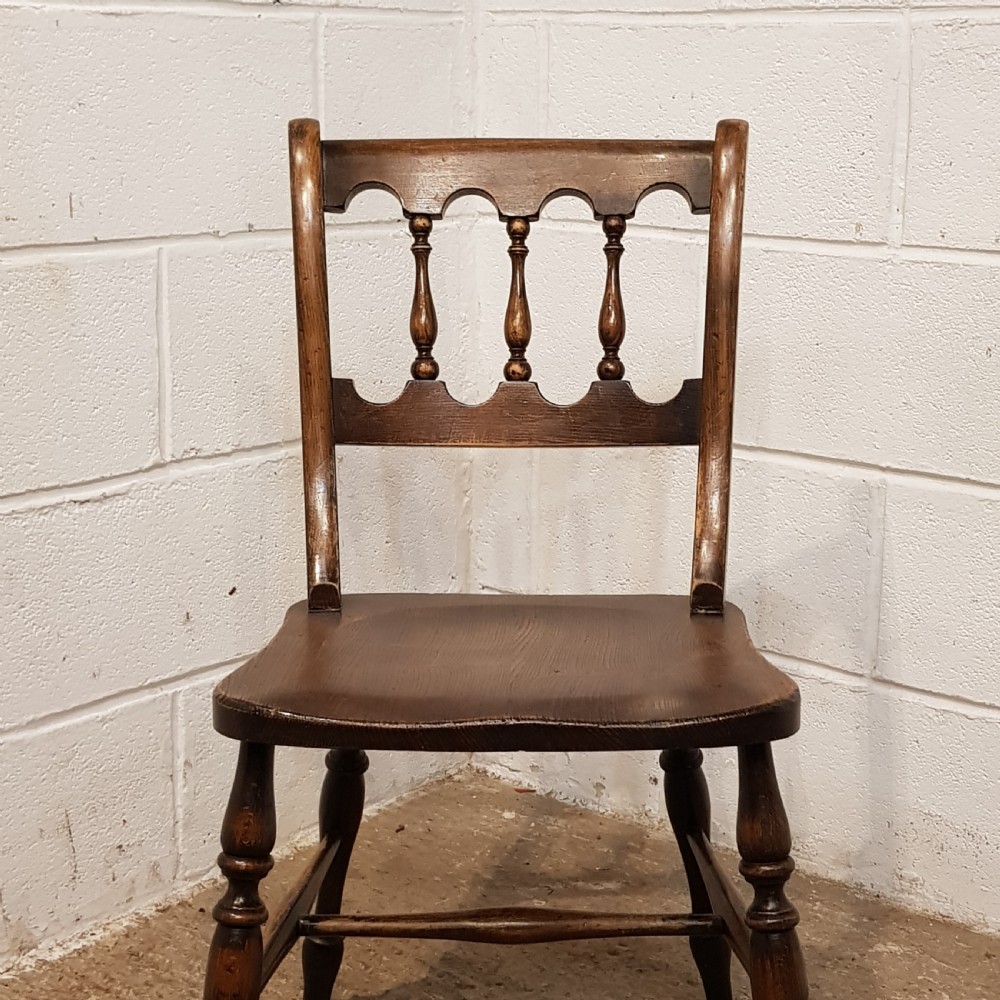 SET SIX ANTIQUE VICTORIAN OAK &  ELM COUNTRY CHAIRS C1880 View XII