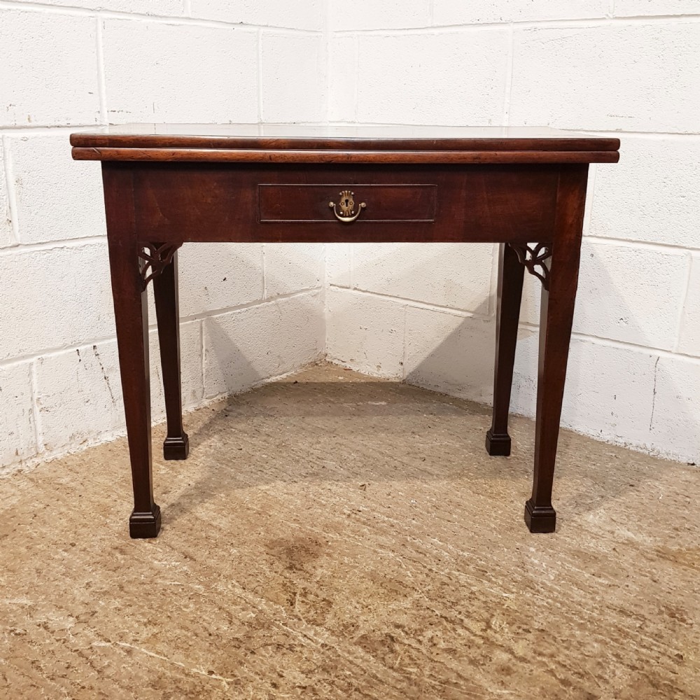 ANTIQUE 18TH CENTURY MAHOGANY FOLD OVER TEA TABLE C1780 View VIII
