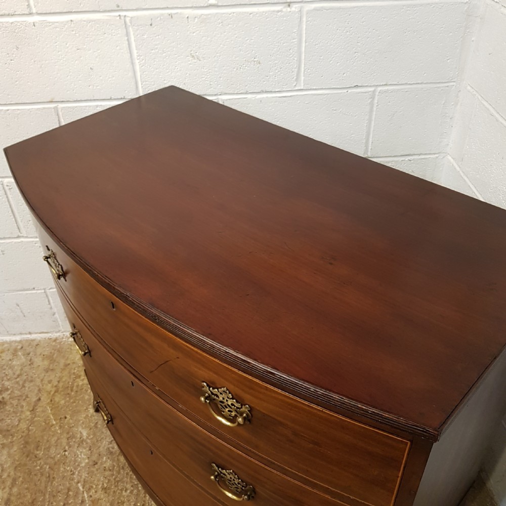 ANTIQUE REGENCY MAHOGANY BOW FRONT CHEST OF DRAWERS C1820 View II