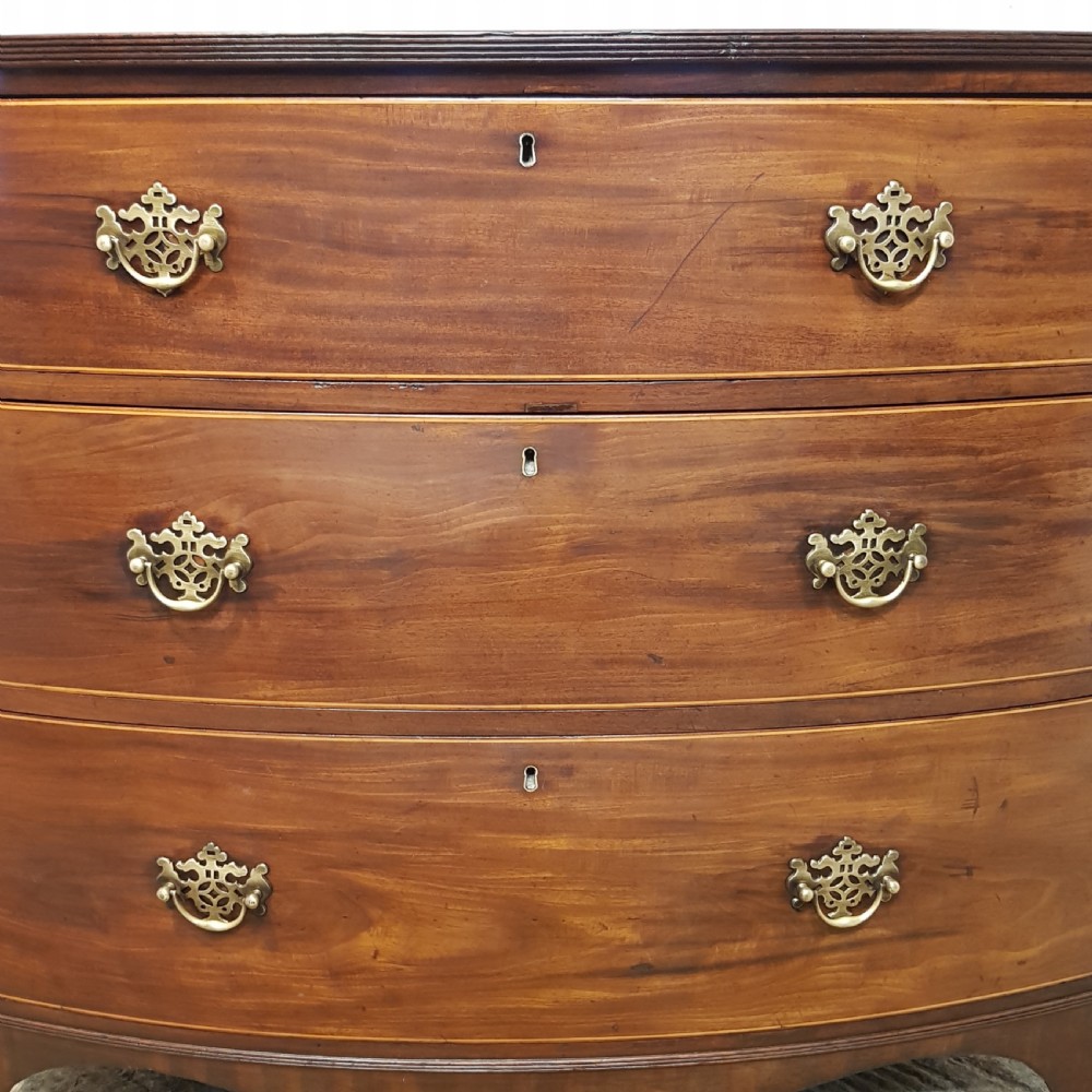 ANTIQUE REGENCY MAHOGANY BOW FRONT CHEST OF DRAWERS C1820 View VI