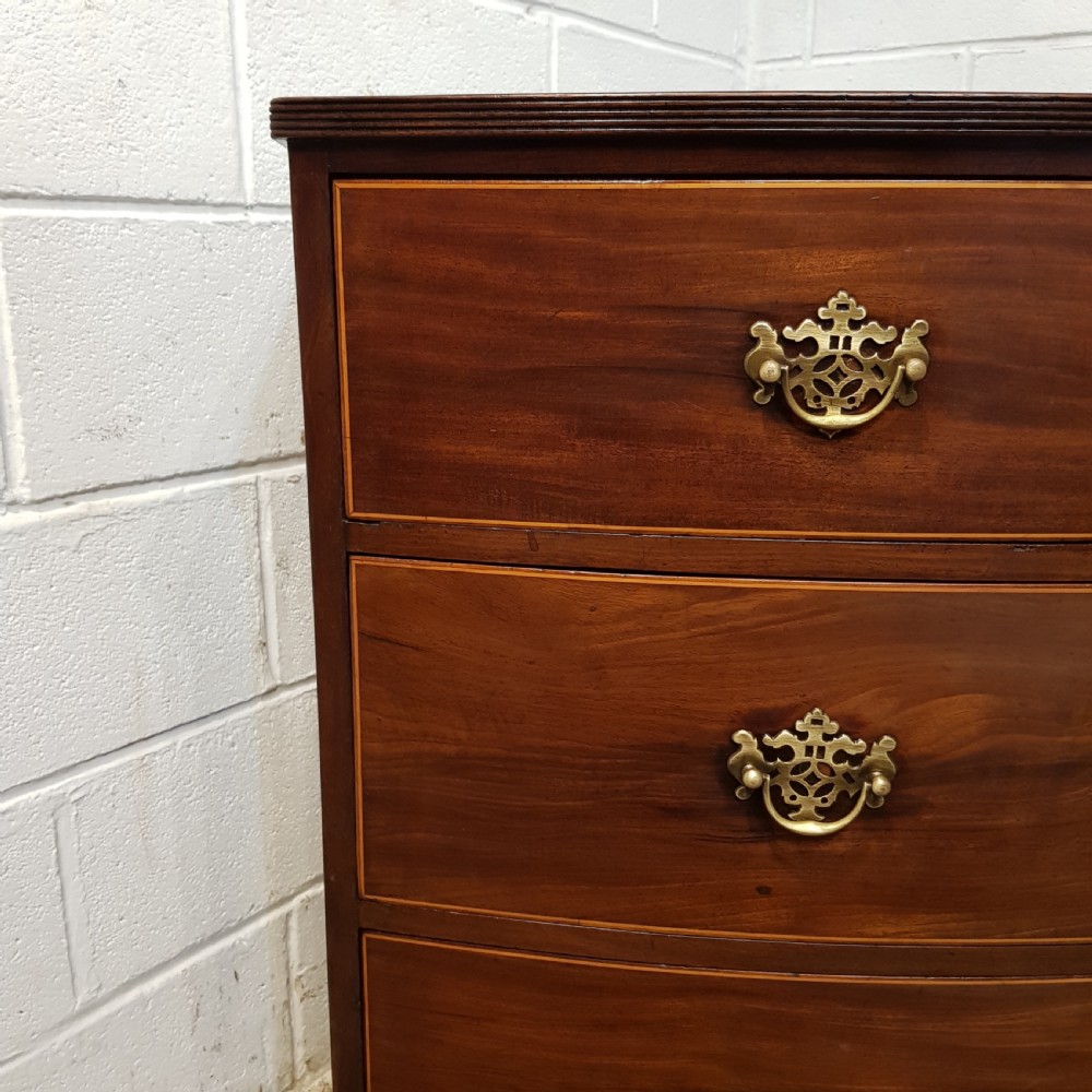 ANTIQUE REGENCY MAHOGANY BOW FRONT CHEST OF DRAWERS C1820 View VII