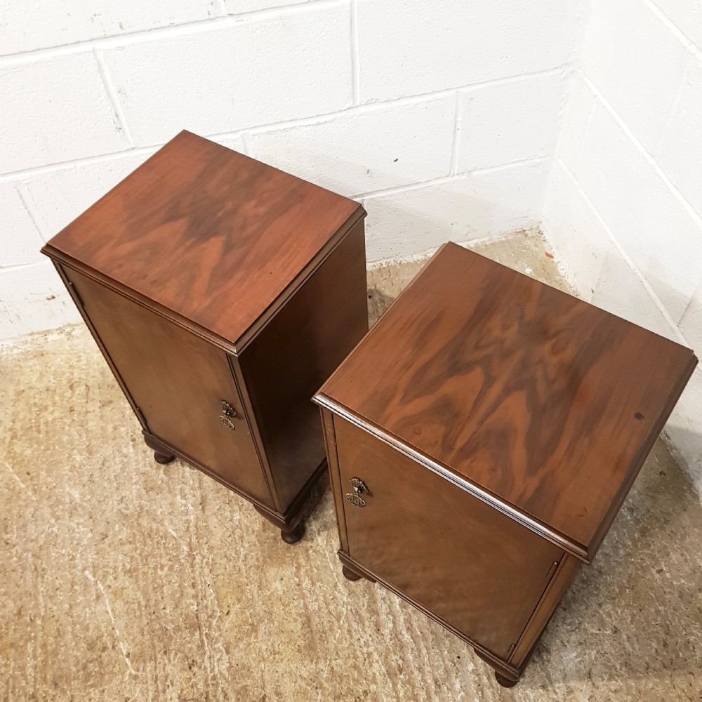 ANTIQUE PAIR MAHOGANY BEDSIDE CABINETS C1930 View II