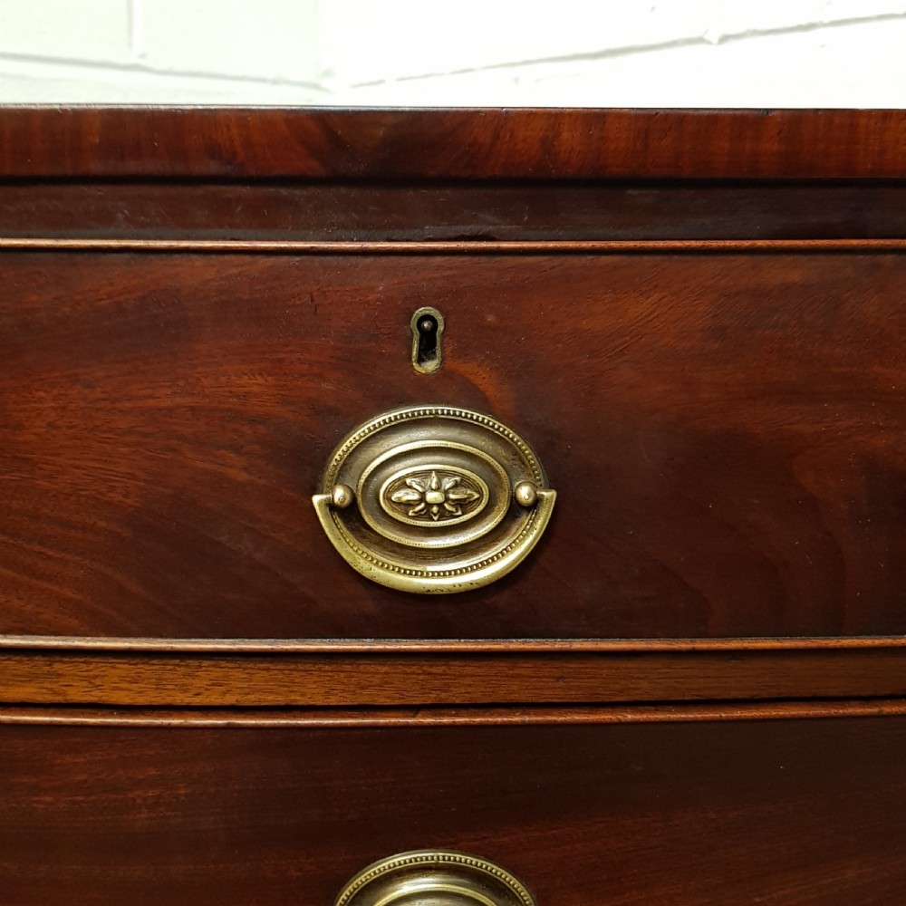 ANTIQUE REGENCY MAHOGANY BOW FRONT CHEST OF DRAWERS C1820 View VI