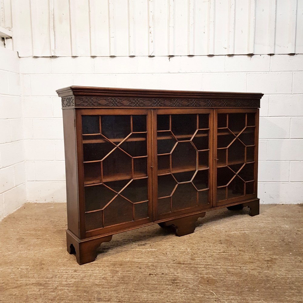 ANTIQUE EDWARDIAN MAHOGANY ASTRAGAL GLAZED BOOKCASE C1900 View IV