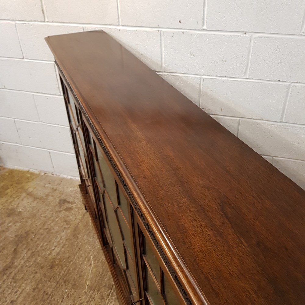 ANTIQUE EDWARDIAN MAHOGANY ASTRAGAL GLAZED BOOKCASE C1900 View VI