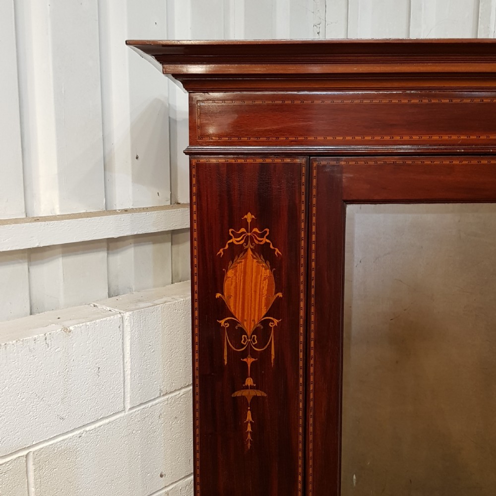 ANTIQUE EDWARDIAN INLAID MAHOGANY SINGLE WARDROBE C1900 View VII