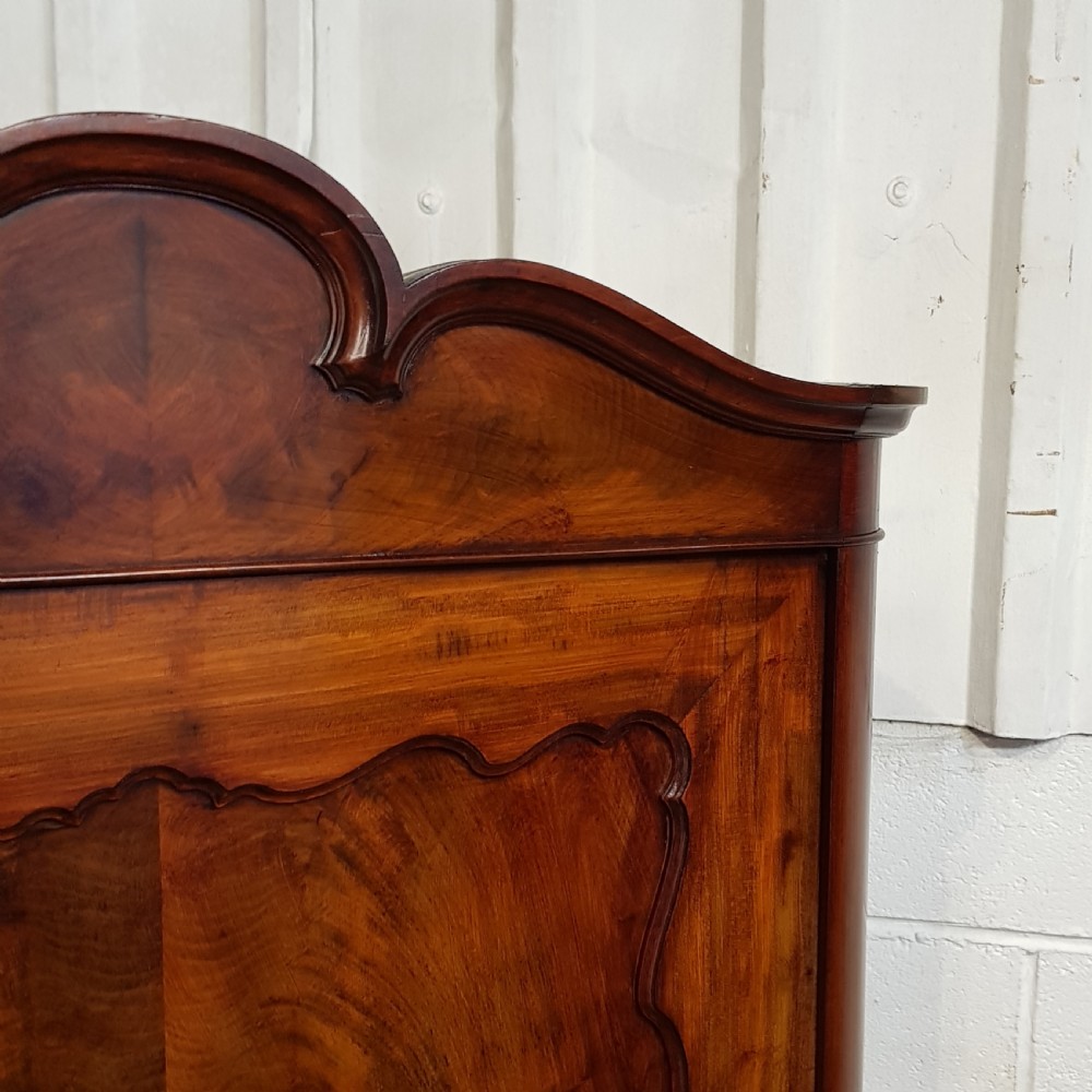 ANTIQUE 19TH CENTURY BIEDERMEIER  TALL NARROW MAHOGANY LINEN CUPBOARD C1850 View III