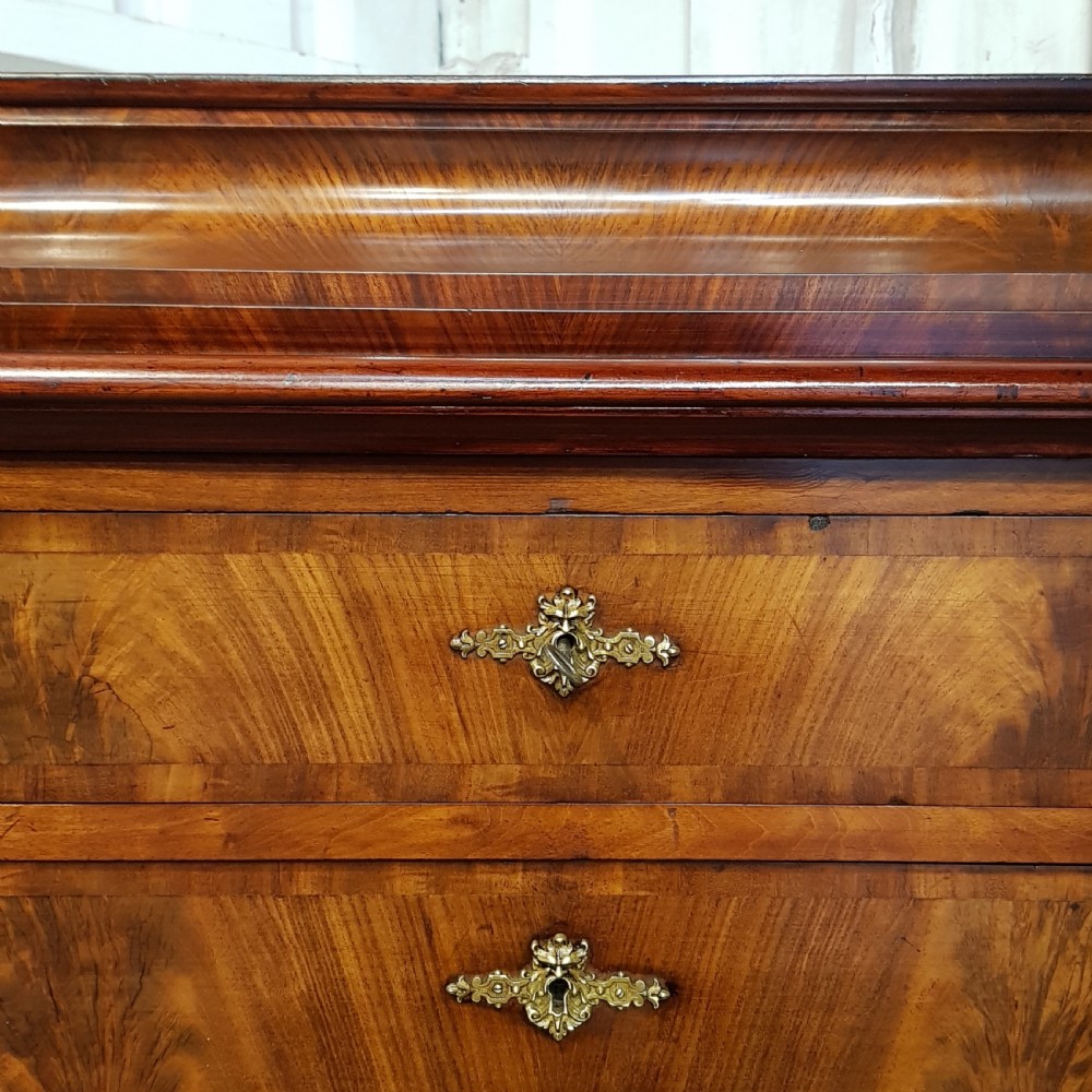 ANTIQUE 19TH CENTURY FLAMED MAHOGANY BIEDERMEIER CHEST OF DRAWERS C1860 View VI