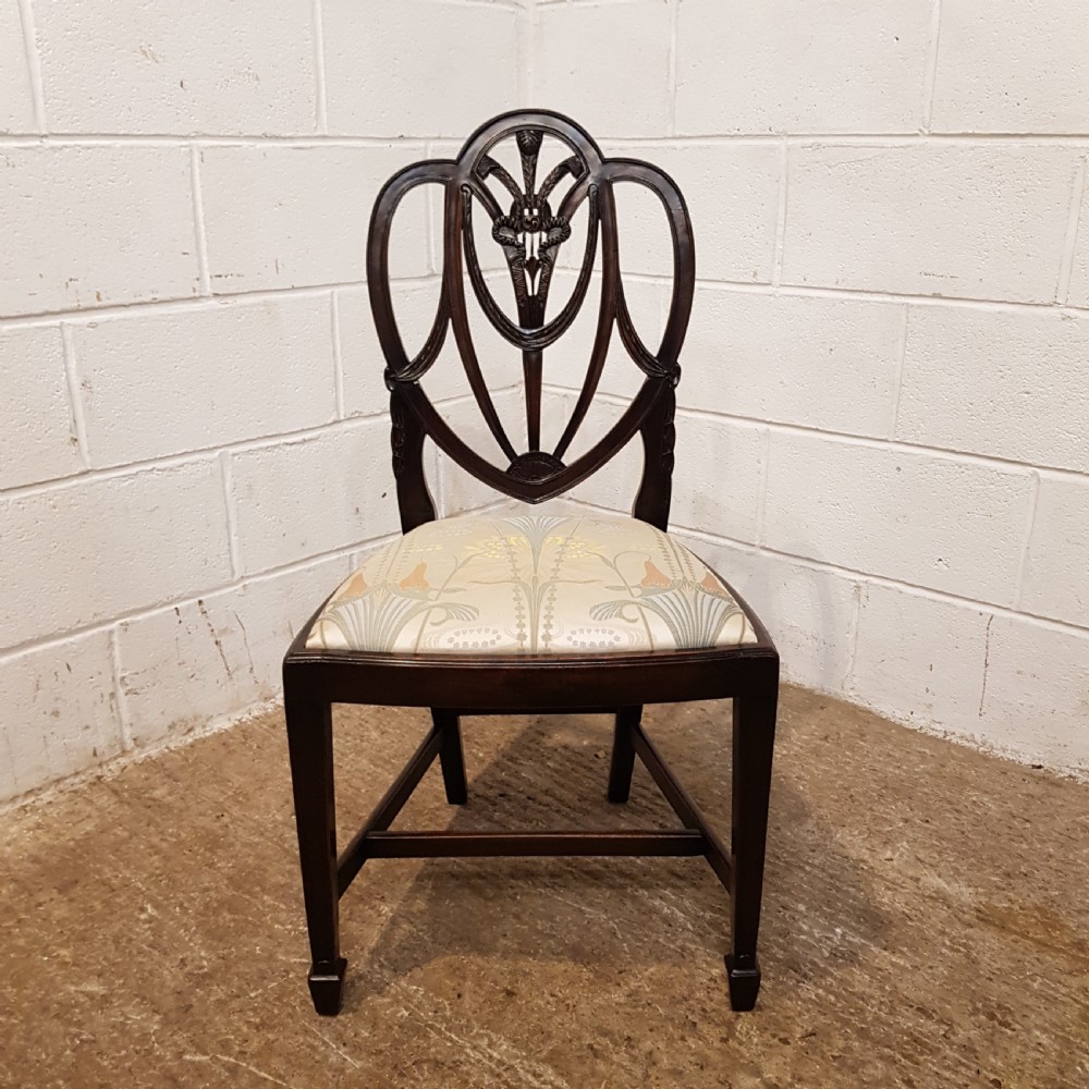 ANTIQUE SET EIGHT EDWARDIAN HEPPLEWHITE MAHOGANY DINING CHAIRS C1900 View VI