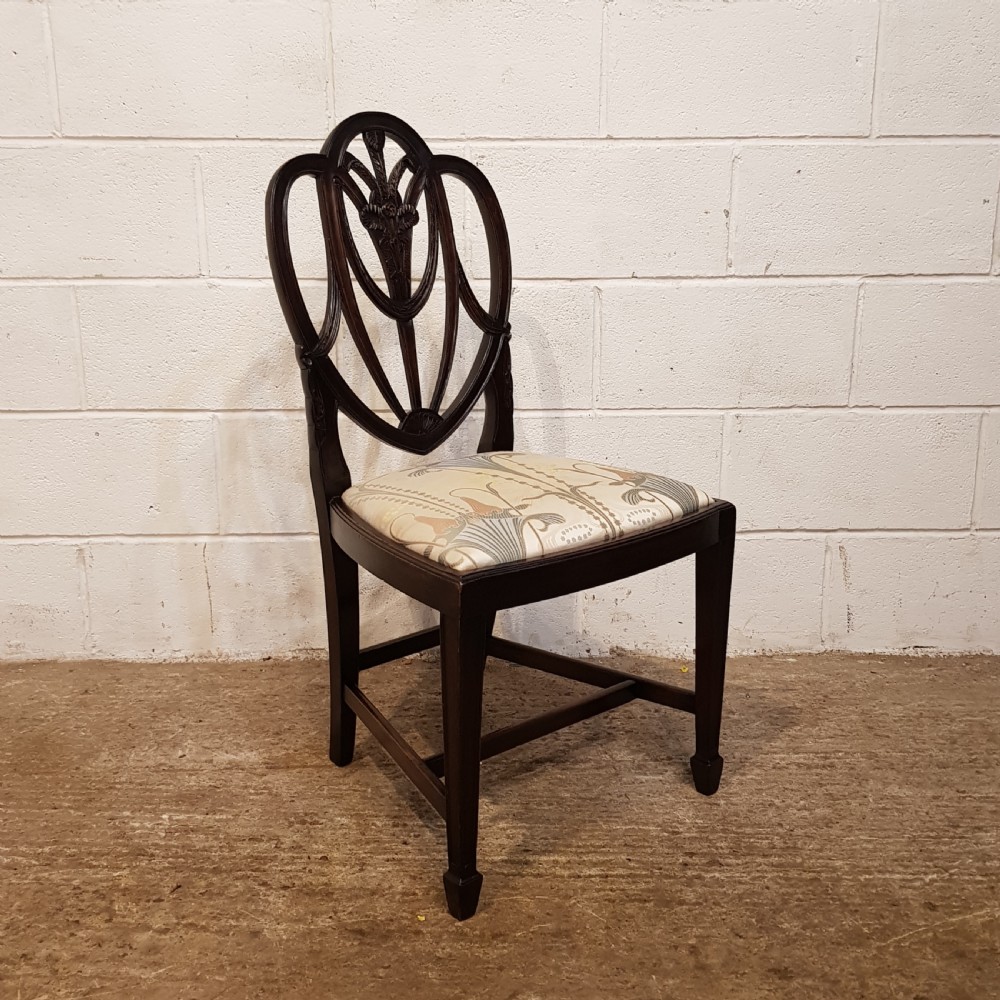 ANTIQUE SET EIGHT EDWARDIAN HEPPLEWHITE MAHOGANY DINING CHAIRS C1900 View VII