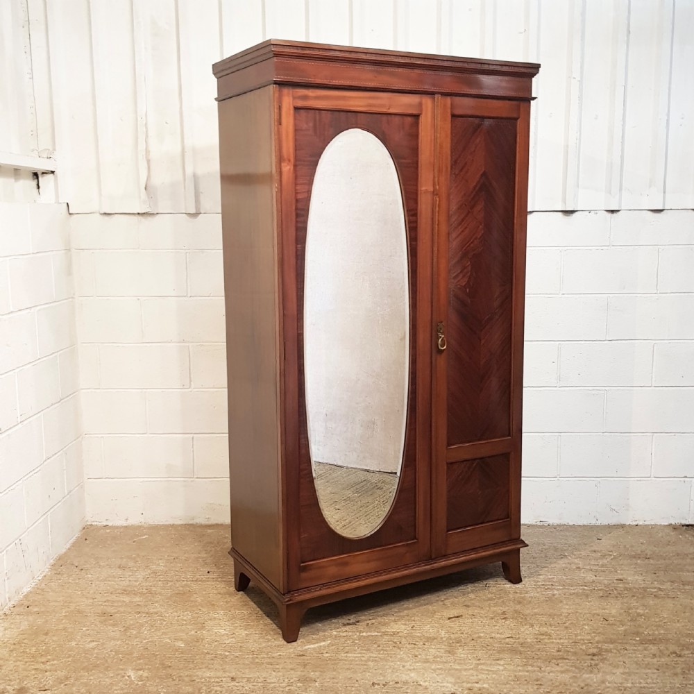 ANTIQUE EDWARDIAN MAHOGANY DOUBLE WARDROBE C1900 View VII