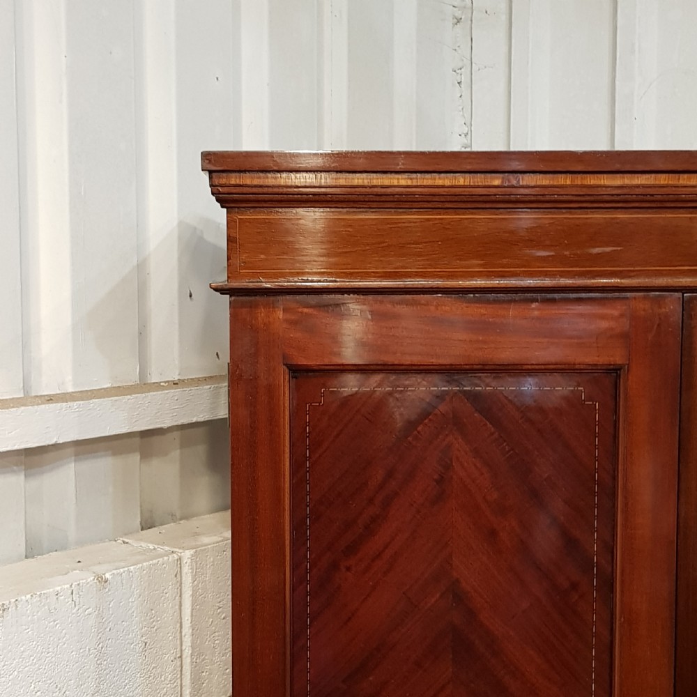 ANTIQUE EDWARDIAN MAHOGANY DOUBLE WARDROBE C1900 View VI