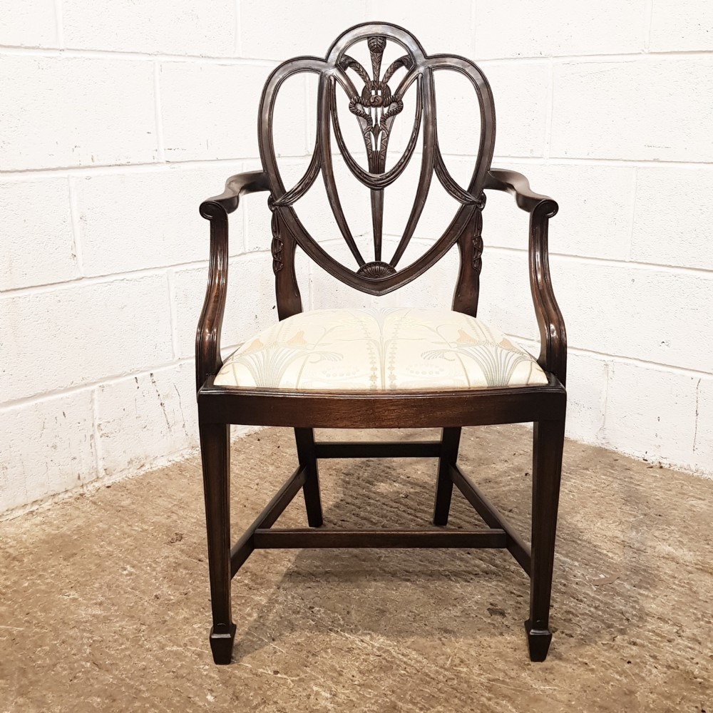ANTIQUE SET EIGHT EDWARDIAN HEPPLEWHITE MAHOGANY DINING CHAIRS C1900 View IX