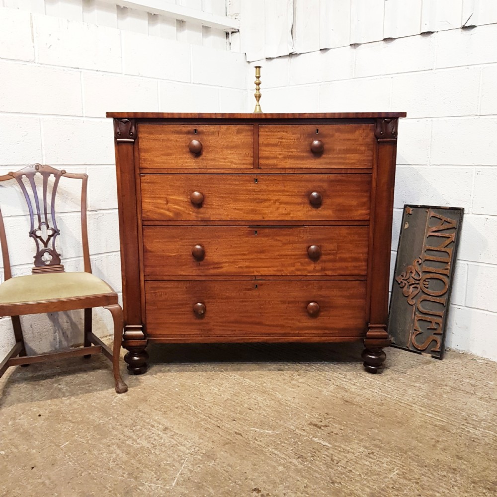 ANTIUE VICTORIAN MAHOGANY CHEST OF DRAWERS C1880
