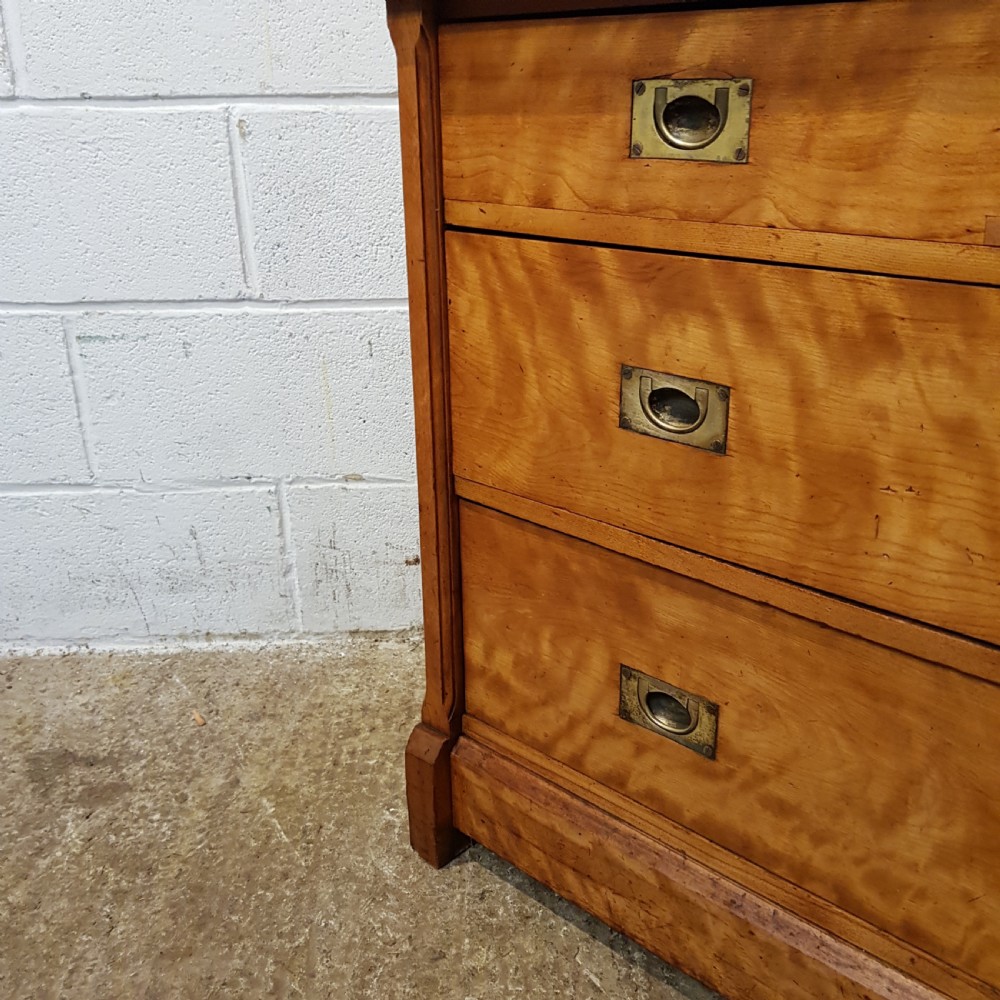 ANTIQUE LATE VICTORIAN SATINWOOD CHEST OF DRAWERS C1890 View II