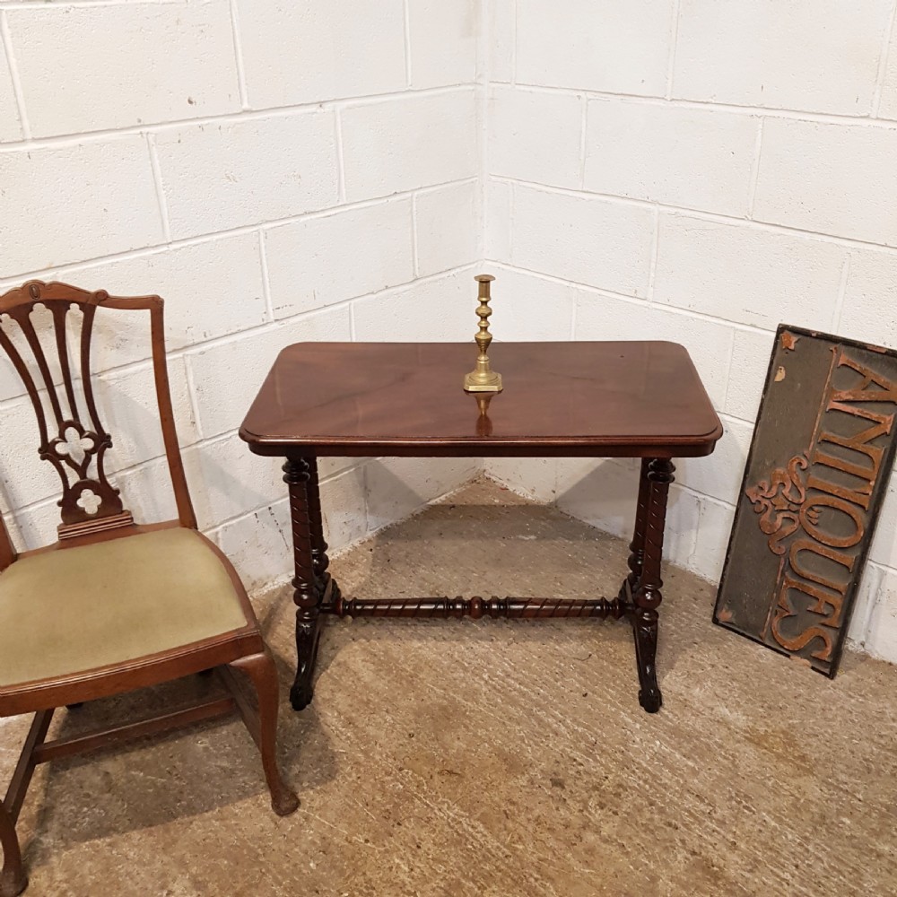 ANTIQUE VICTORIAN MAHOGANY WINDOW TABLE C1880