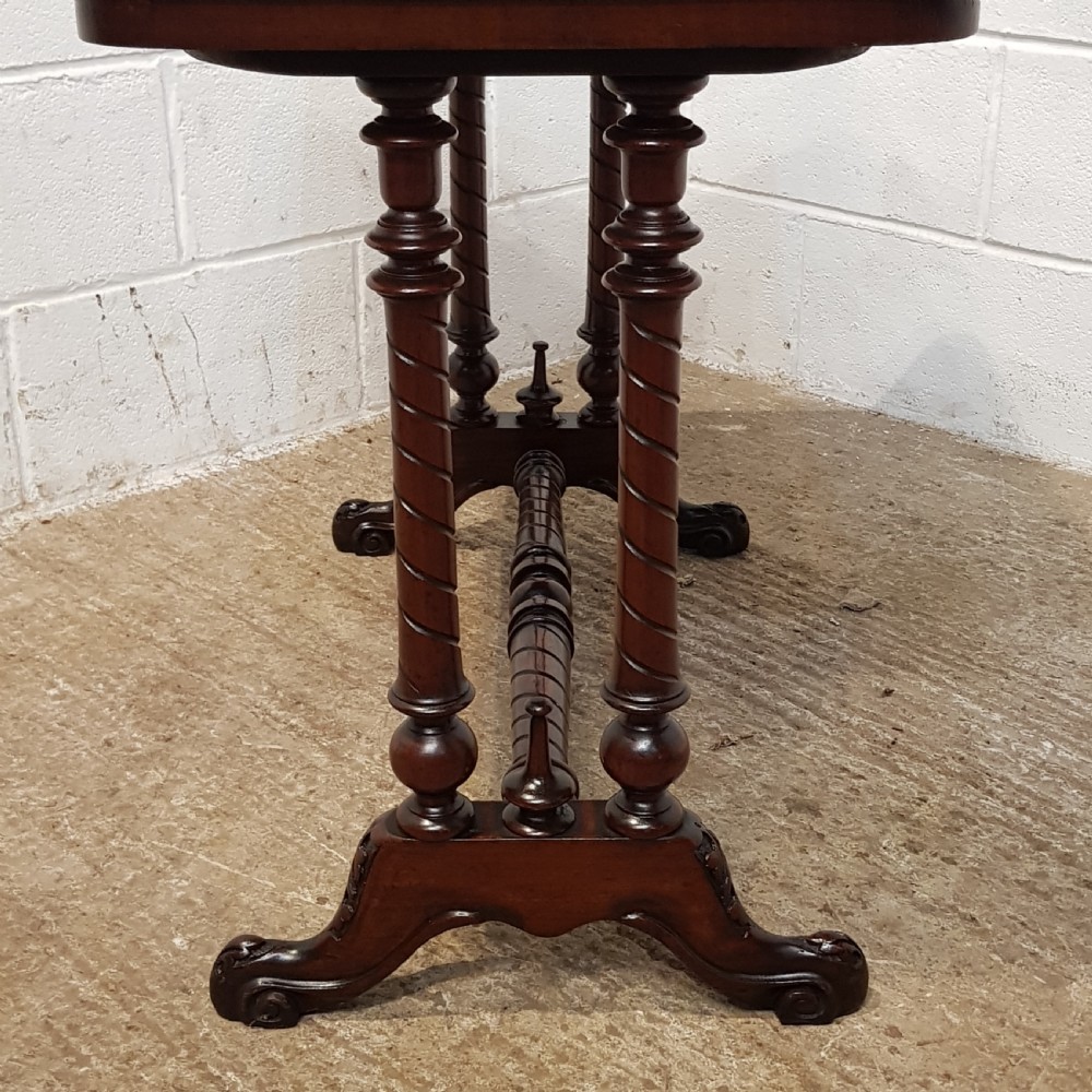 ANTIQUE VICTORIAN MAHOGANY WINDOW TABLE C1880 View V