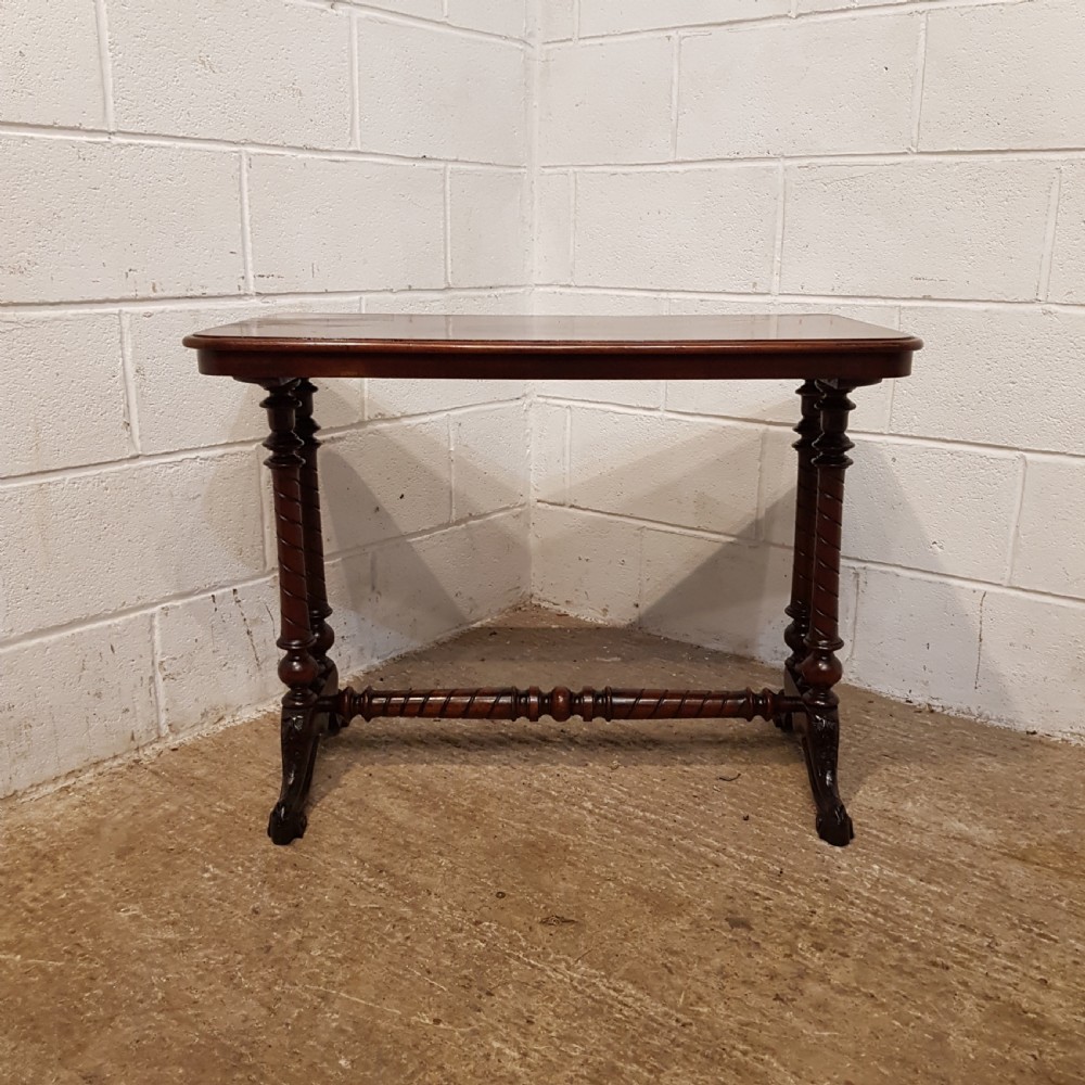 ANTIQUE VICTORIAN MAHOGANY WINDOW TABLE C1880 View VI