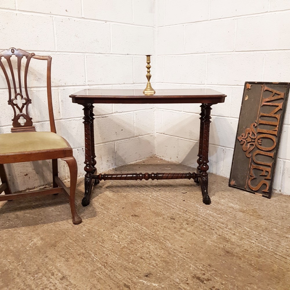 ANTIQUE VICTORIAN MAHOGANY WINDOW TABLE C1880 View VII