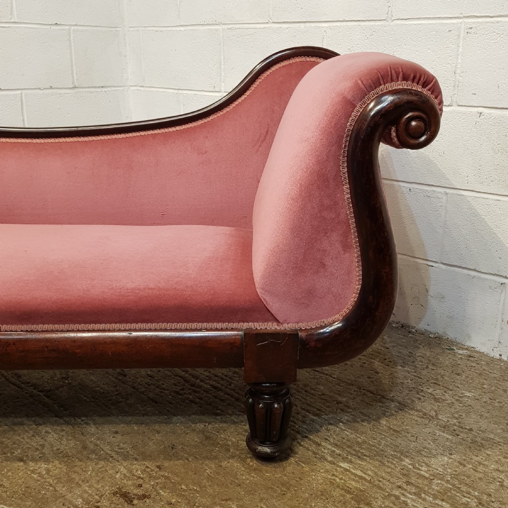 ANTIQUE WILLIAM 1V CUBAN MAHOGANY SHOW FRAME CHAISE LONGUE C1830 View VII