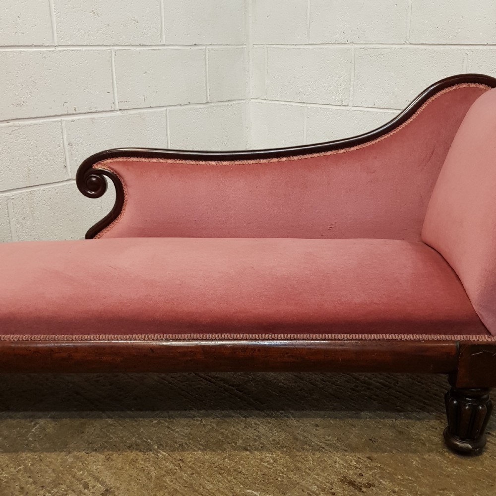 ANTIQUE WILLIAM 1V CUBAN MAHOGANY SHOW FRAME CHAISE LONGUE C1830 View VIII