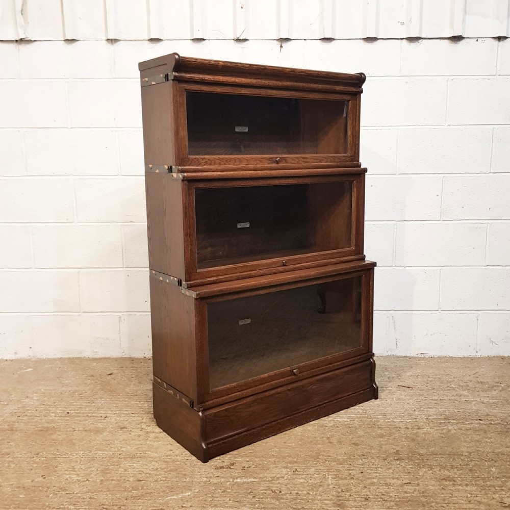 ANTIQUE OAK GLOBE WERNICKE THREE TIER BOOKCASE C1920 View VI