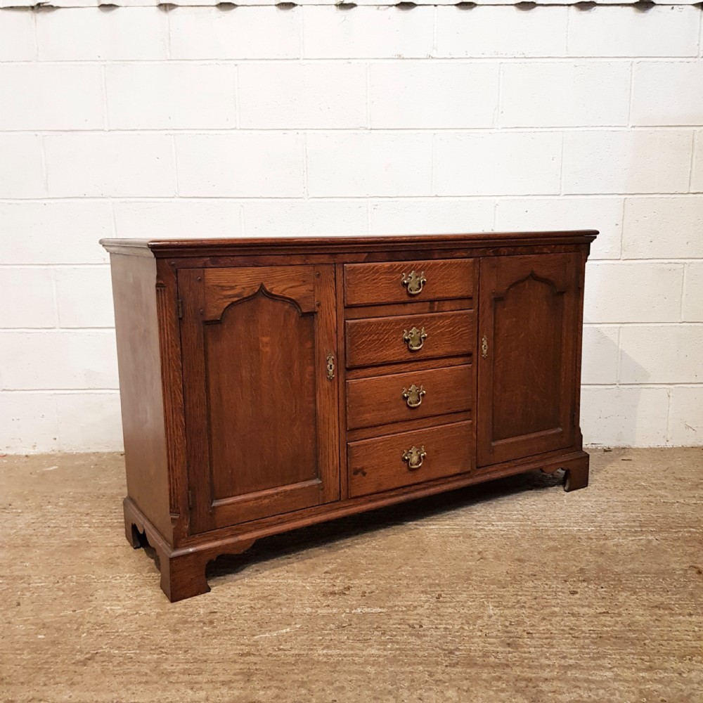 ANTIQUE EARLY 19TH CENTURY SMALL OAK DRESSER BASE C1810-20 View V