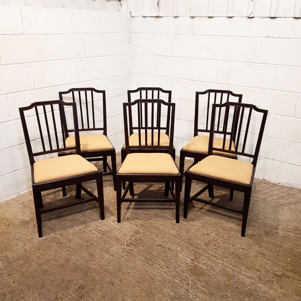 ANTIQUE SET SIX GEORGIAN MAHOGANY DINING CHAIRS C1780 View VII