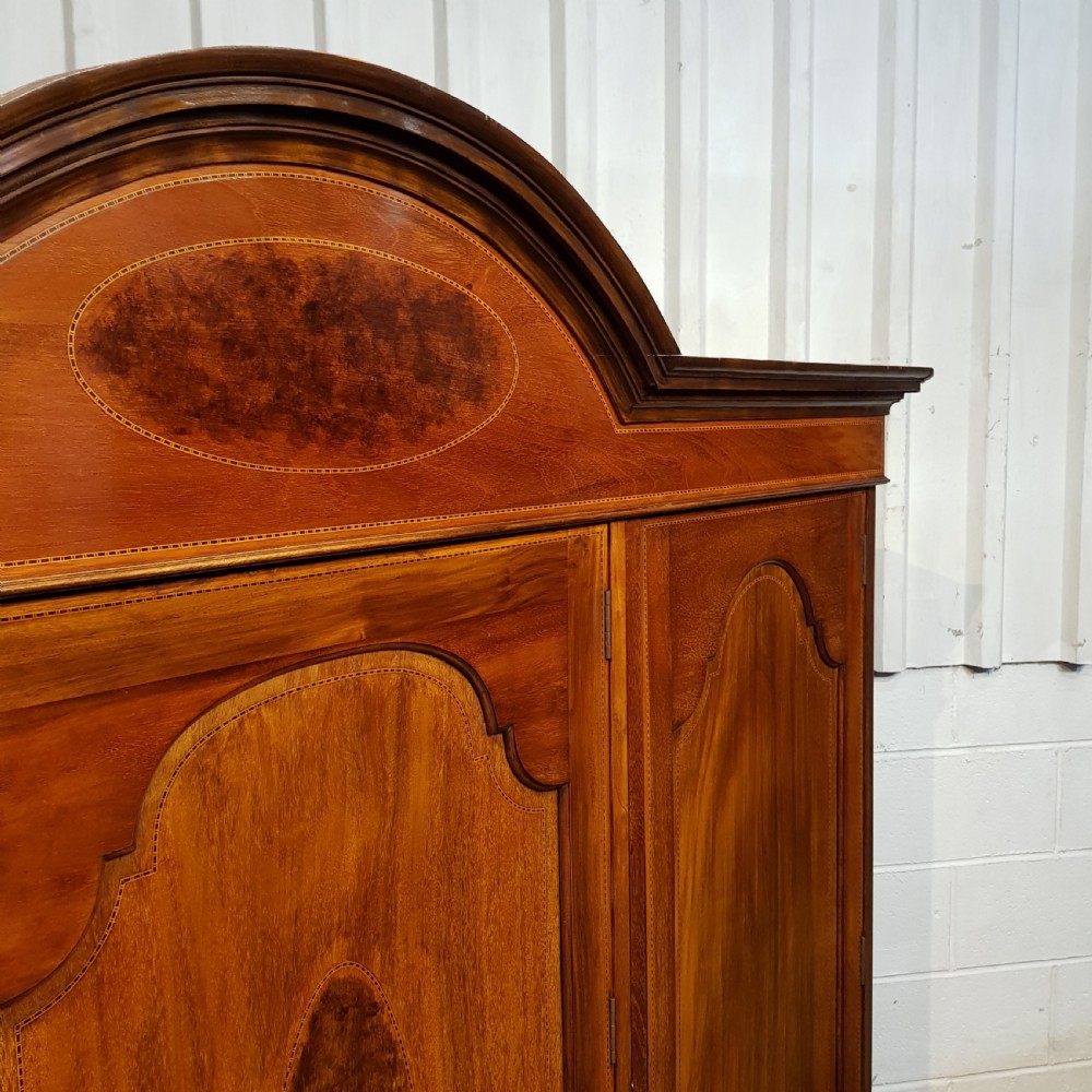 ANTIQUE MAHOGANY INLAID TRIPLE WARDROBE C1900 View VII