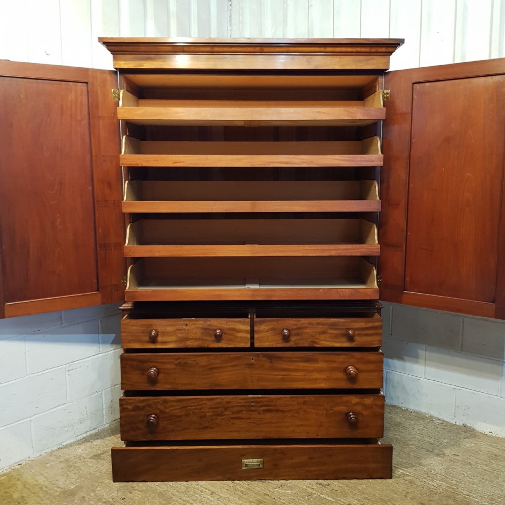 ANTIQUE VICTORIAN MAHOGANY LINEN PRESS C1880 View VI