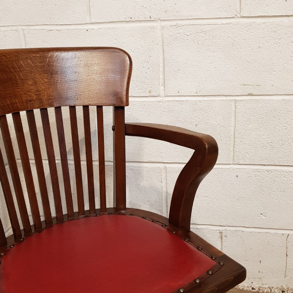 ANTIQUE EDWARDIAN OAK SWIVEL DESK CHAIR C1900 View II