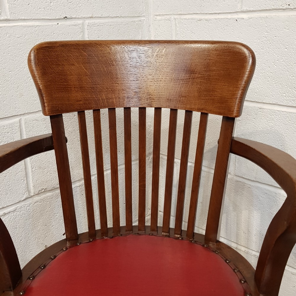ANTIQUE EDWARDIAN OAK SWIVEL DESK CHAIR C1900 View III