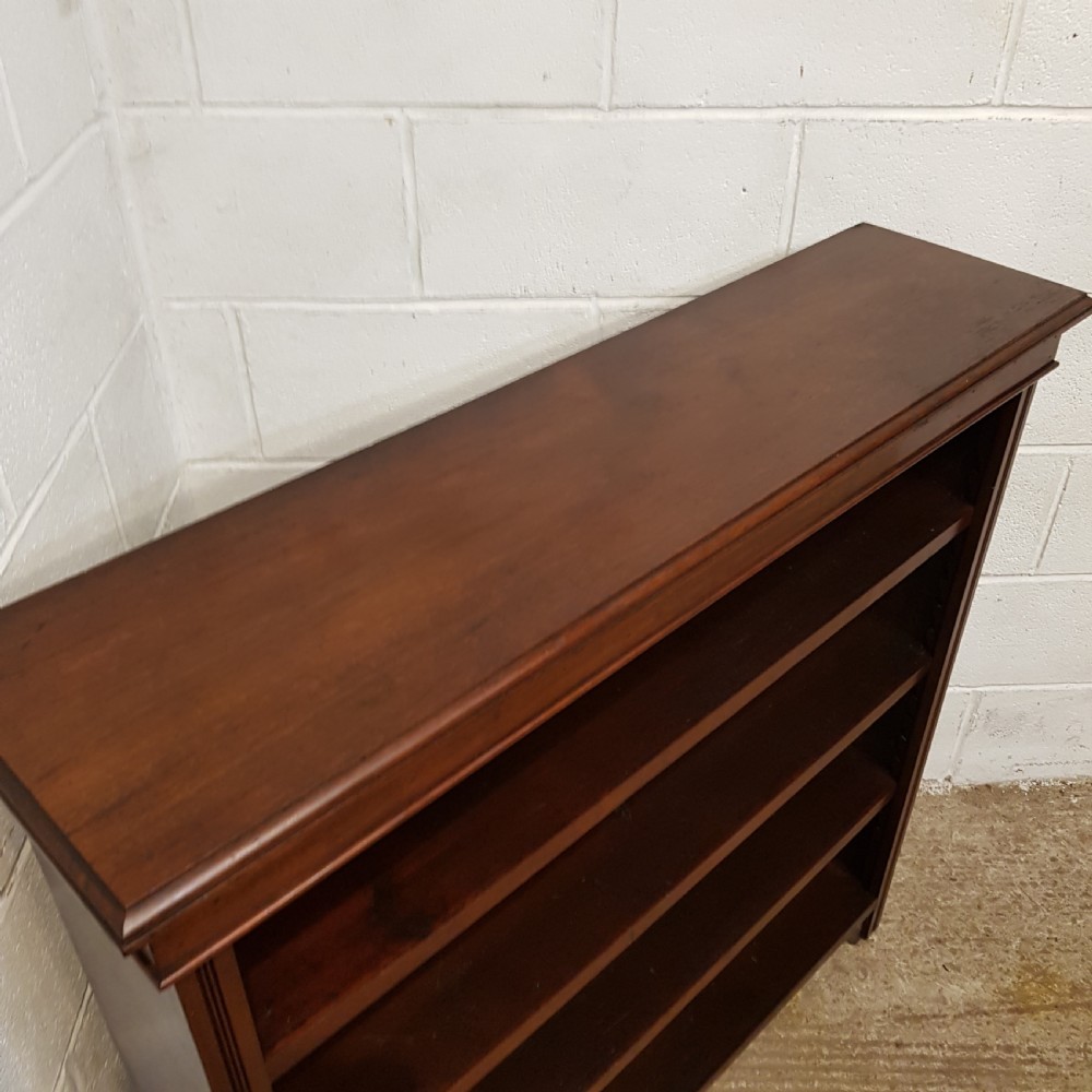 ANTIQUE EDWARDIAN MAHOGANY OPEN BOOKCASE C1900 View V