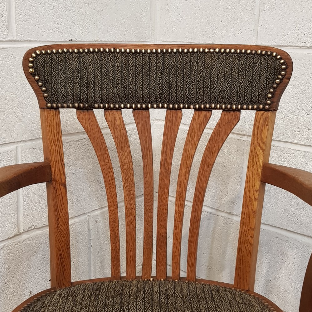 ANTIQUE EDWARDIAN OAK SWIVEL DESK CHAIR C1900 View VI