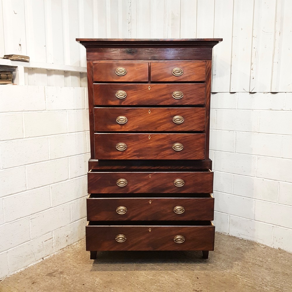 ANTIQUE WILLIAM 1V MAHOGANY CHEST ON CHEST C1830 View II