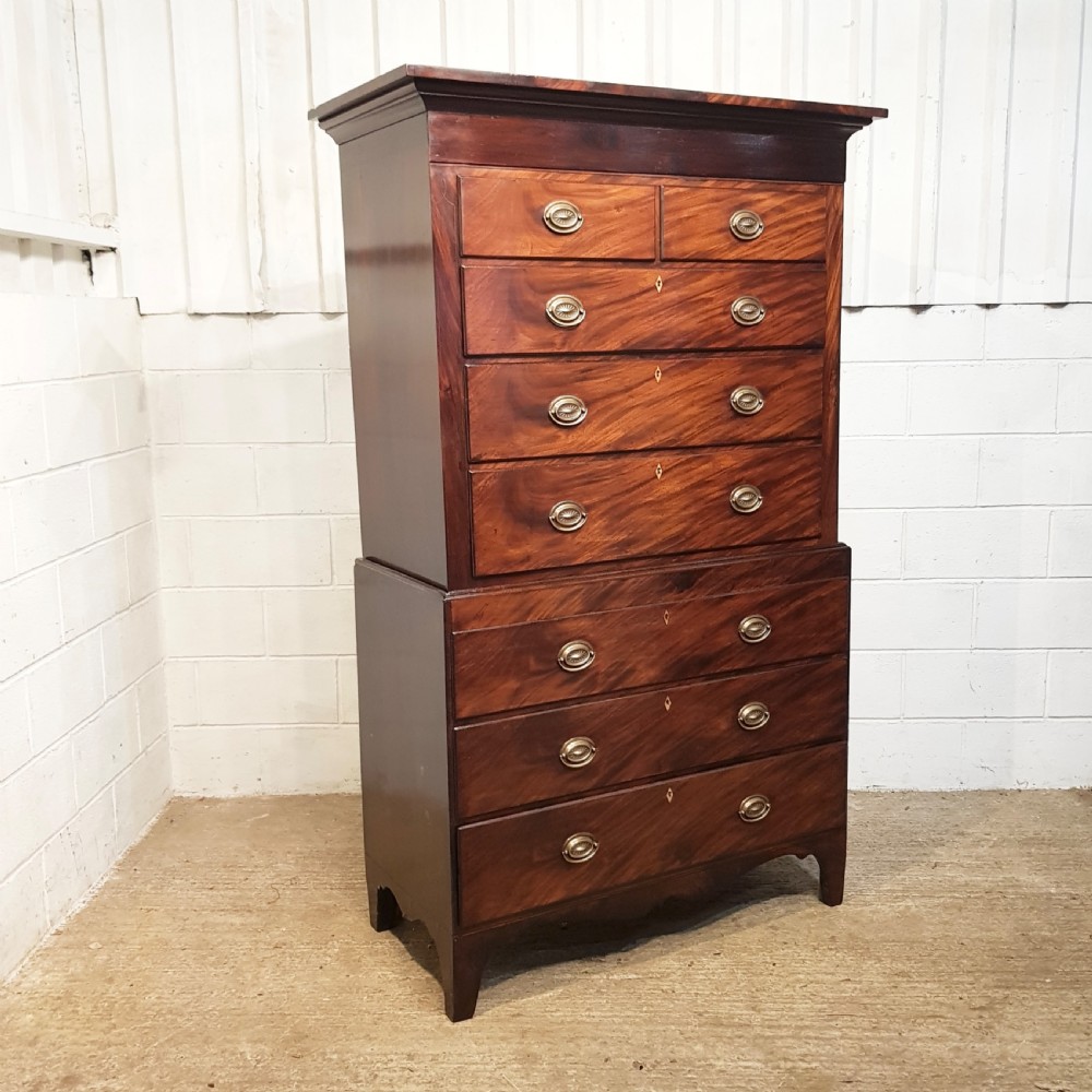 ANTIQUE WILLIAM 1V MAHOGANY CHEST ON CHEST C1830 View IV