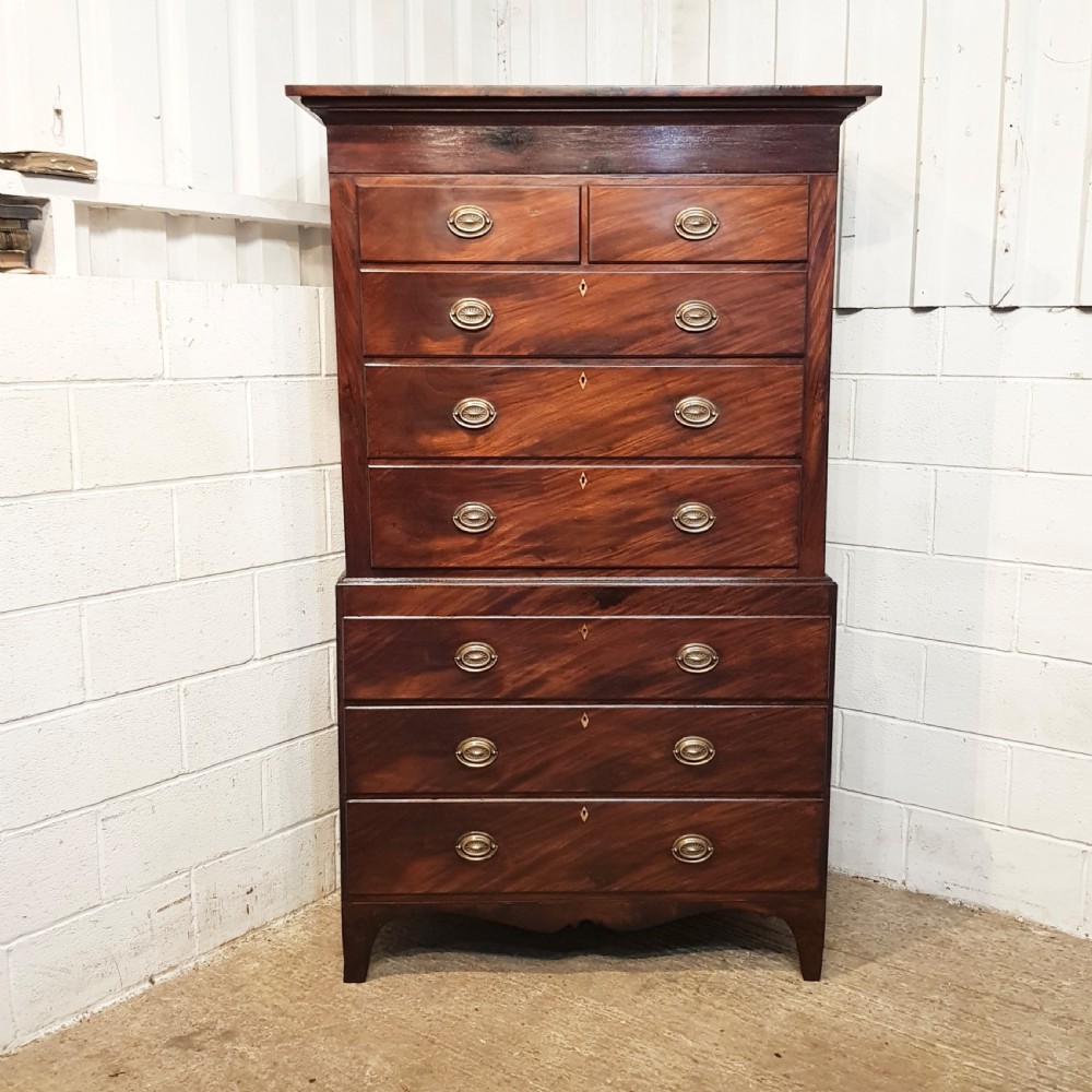 ANTIQUE WILLIAM 1V MAHOGANY CHEST ON CHEST C1830 View VI