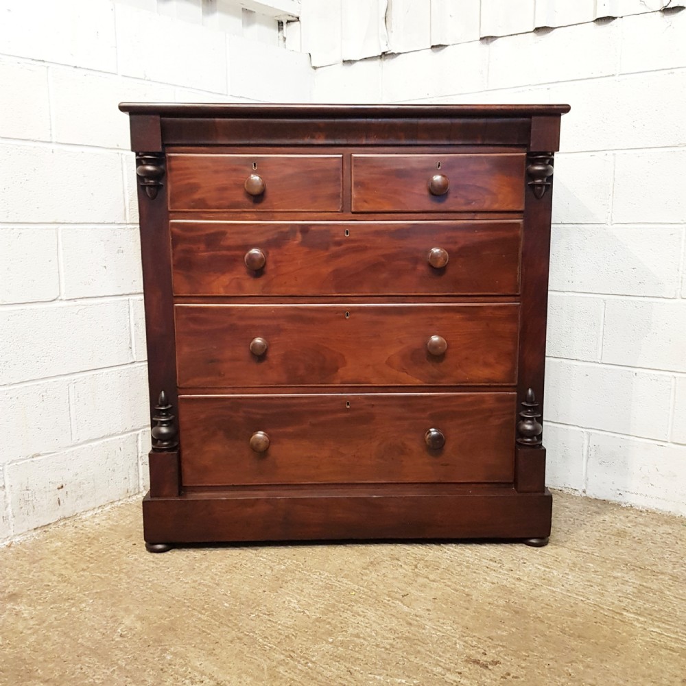 ANTIQUE VICTORIAN MAHOGANY CHEST OF DRAWERS C1880 View II