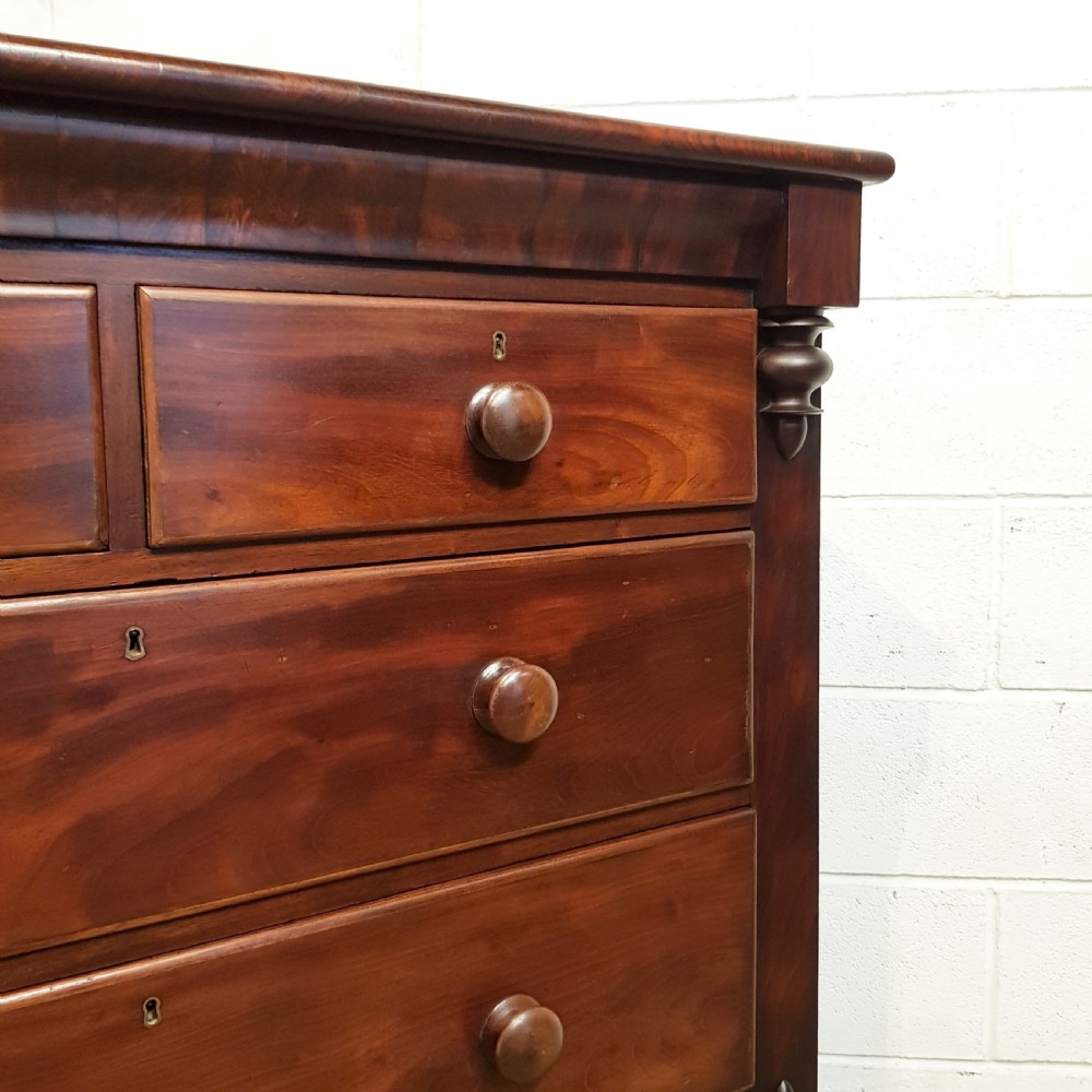 ANTIQUE VICTORIAN MAHOGANY CHEST OF DRAWERS C1880 View V