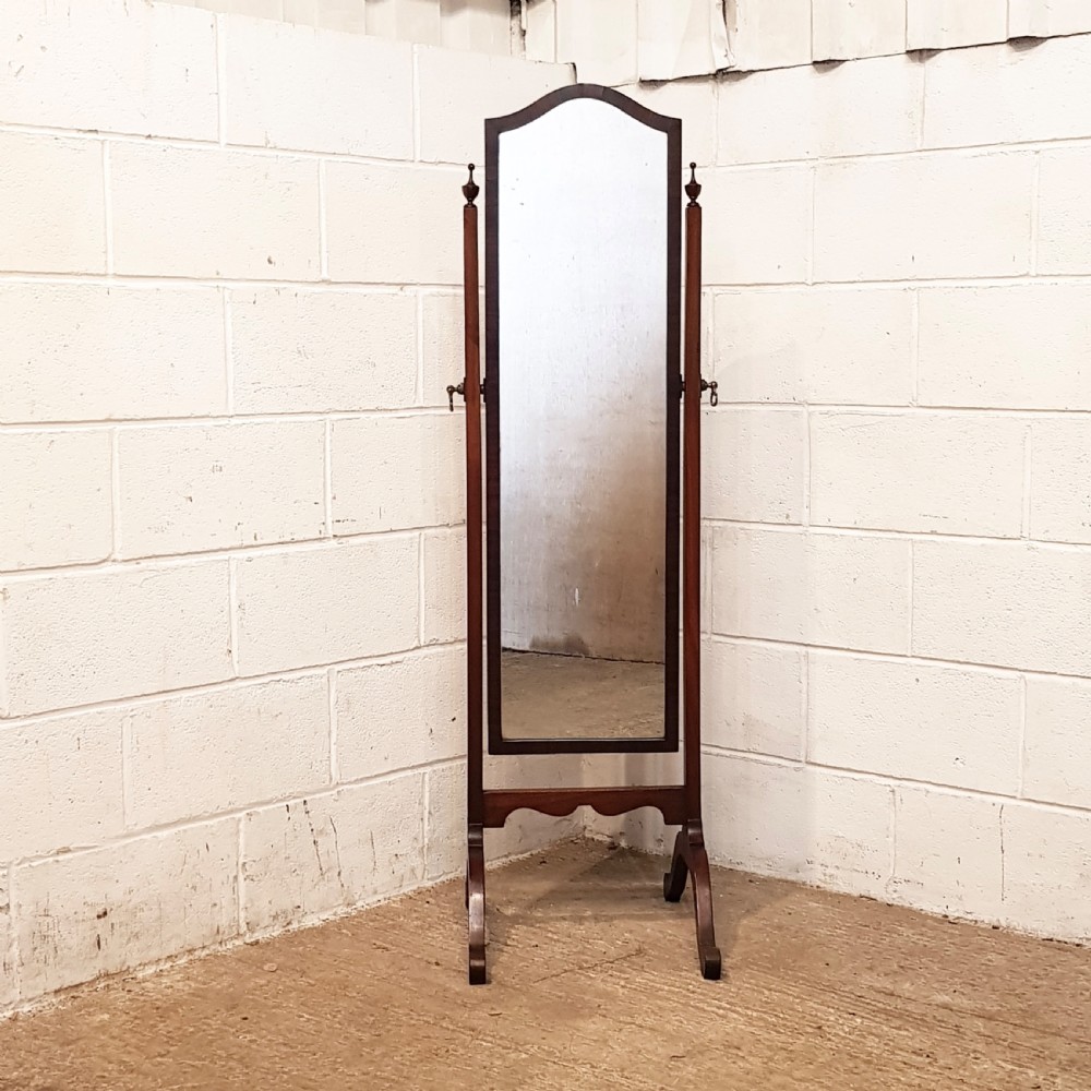 ANTIQUE MAHOGANY CHEVAL MIRROR C1920 View VII