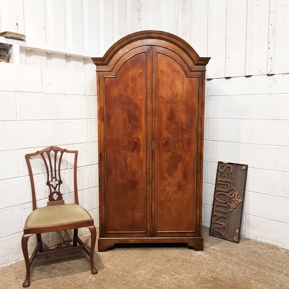 ANTIQUE BURR WALNUT DOUBLE WARDROBE C1920