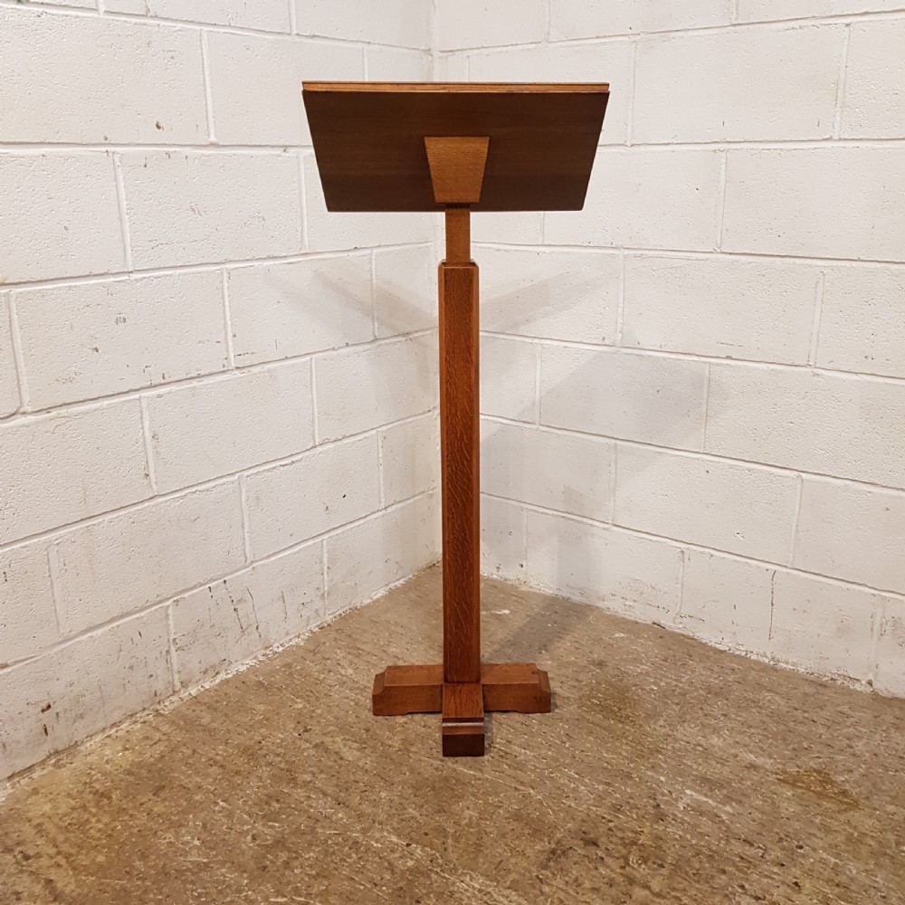 ANTIQUE ARTS & CRAFTS GOLDEN OAK LECTERN C1900 View II