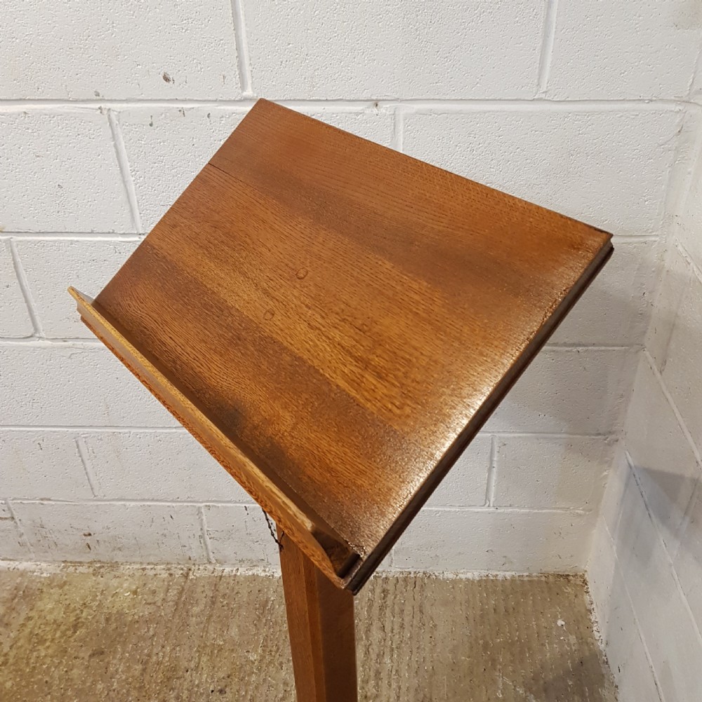 ANTIQUE ARTS & CRAFTS GOLDEN OAK LECTERN C1900 View V